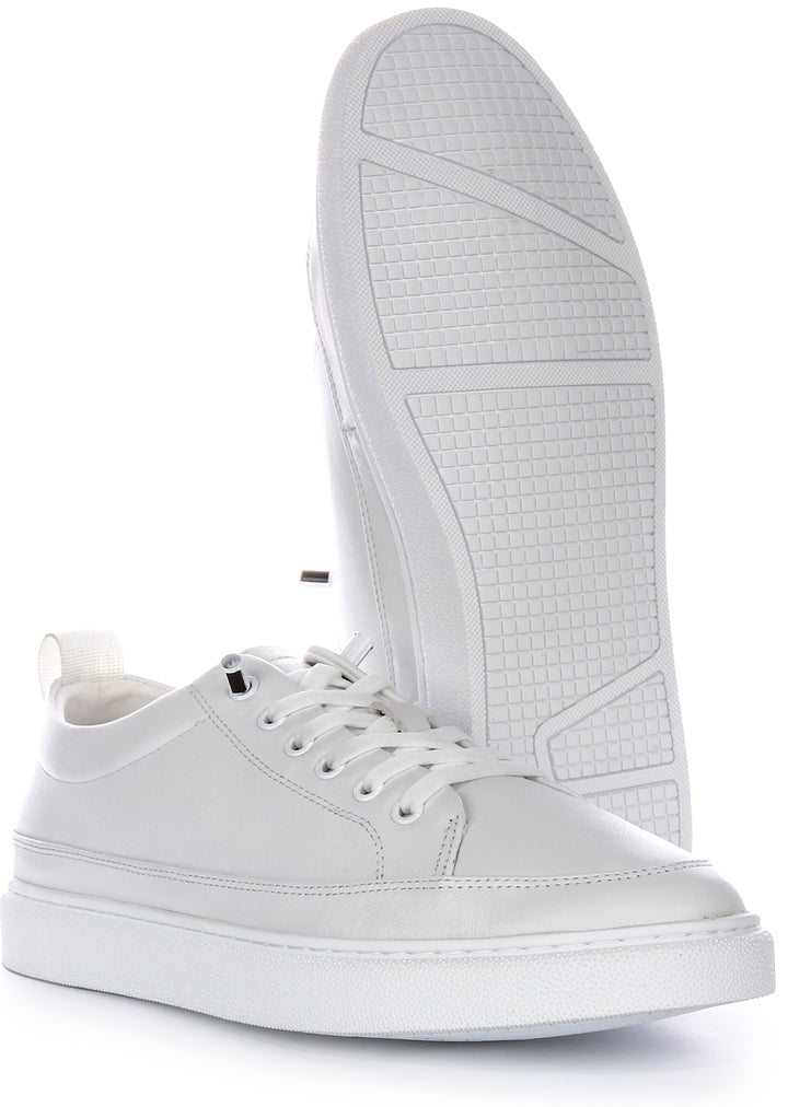 Chaussures casual basses à lacets mono pour homme de Justinreess England en blanc