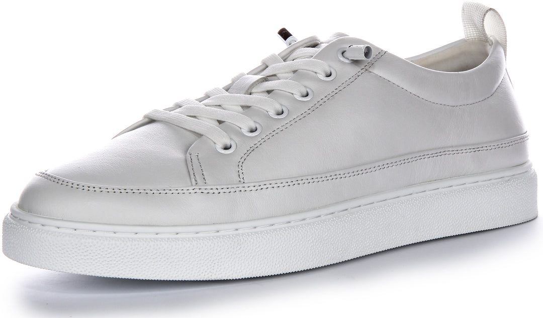 Chaussures casual basses à lacets mono pour homme de Justinreess England en blanc