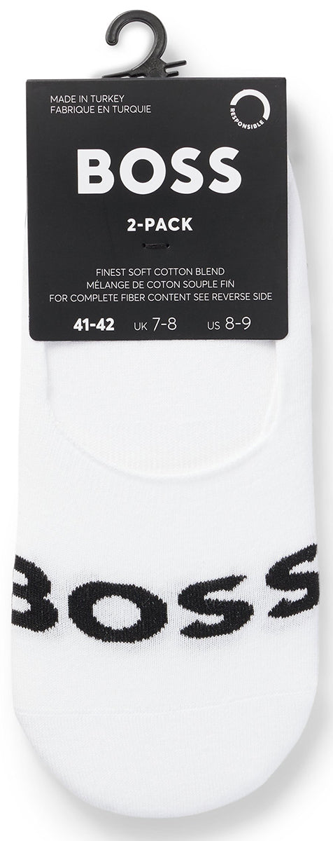 Boss 2 Pair Invisible Sock Logo In White For Men