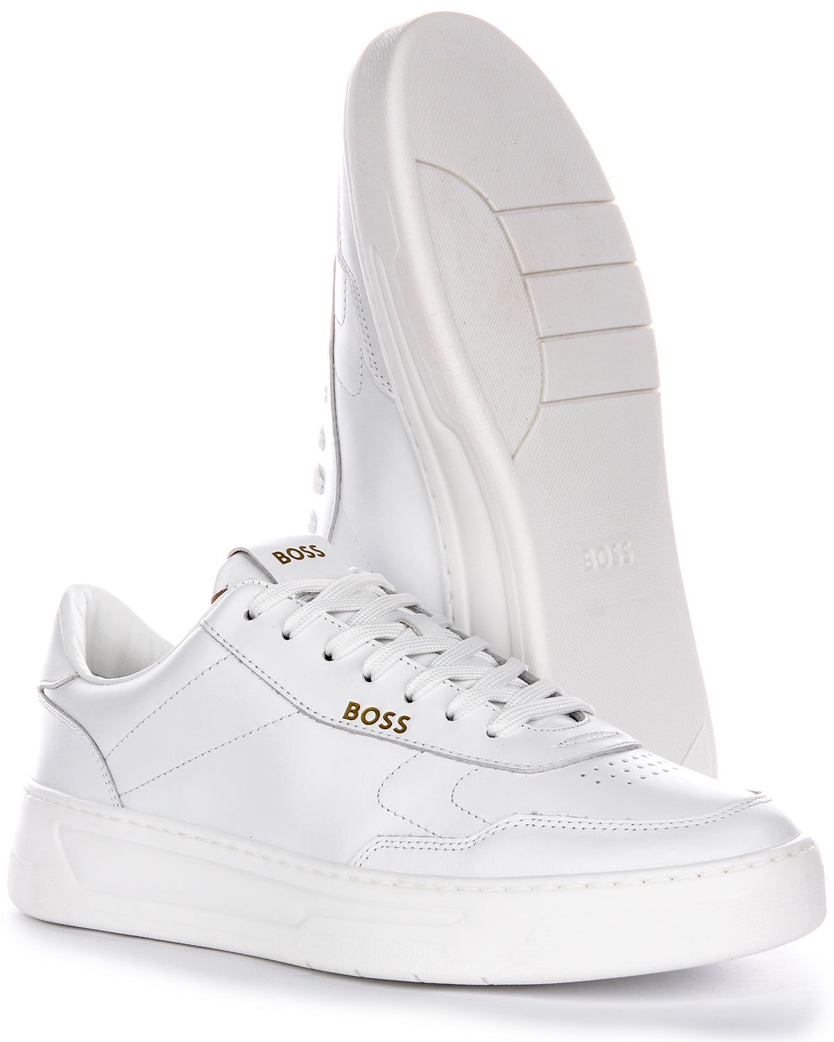 Boss Baltimore Tennis In White For Men | Hugo Boss Court Trainers
