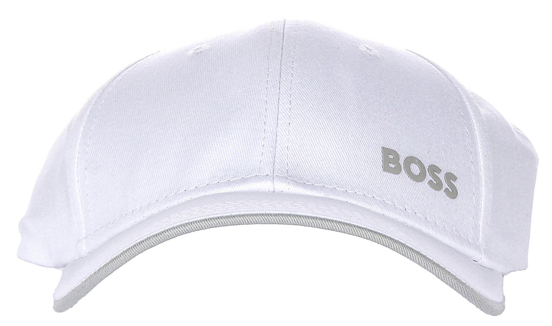 Boss Cap Bold In White Grey Logo