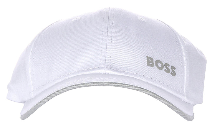 Boss Cap Bold In White Grey Logo