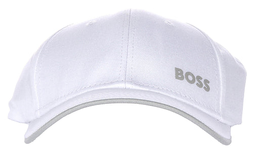 Boss Cap Bold In White Grey Logo