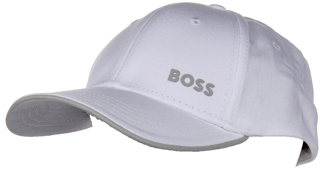 Boss Cap Bold In White Grey Logo