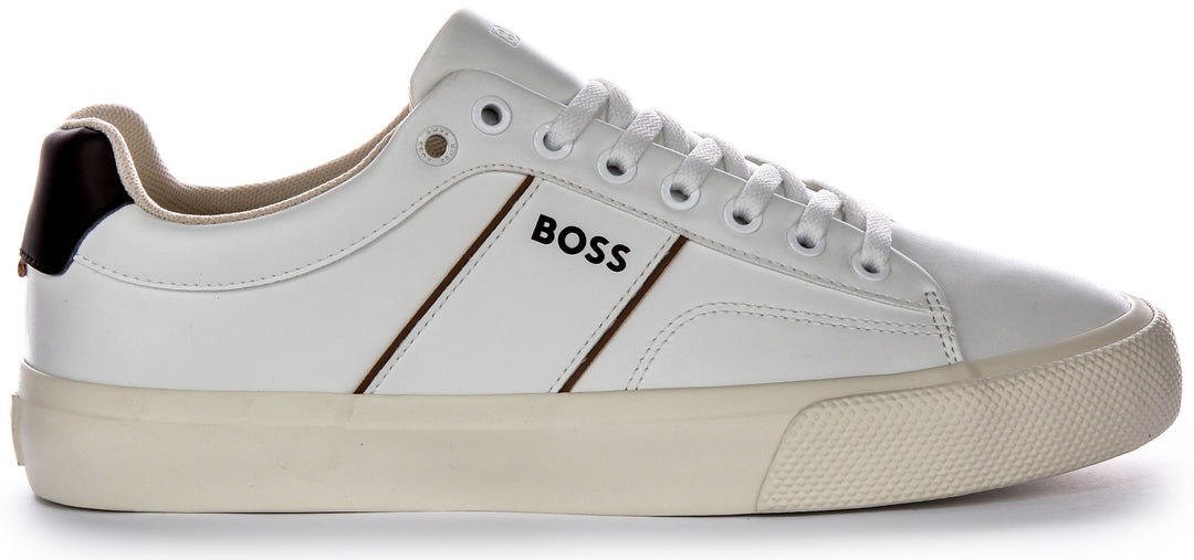 Boss Aiden Tennis Flpp In White For Men