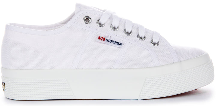 Superga 2740 Platform Leinwand Sneaker in Weiß