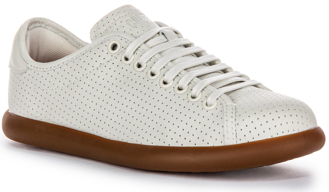 Camper Pelotas Soller In White For Women Lace Up Trainers