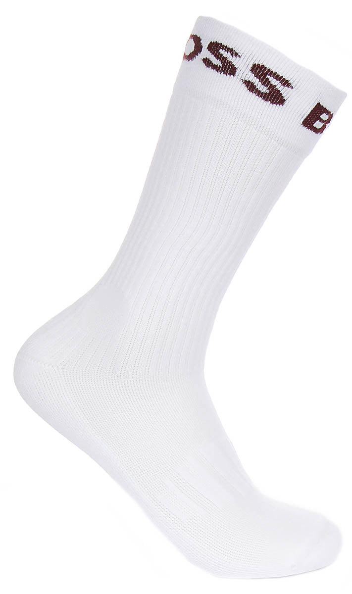 Boss 2 Pair Sport Socks White Black &amp; Red