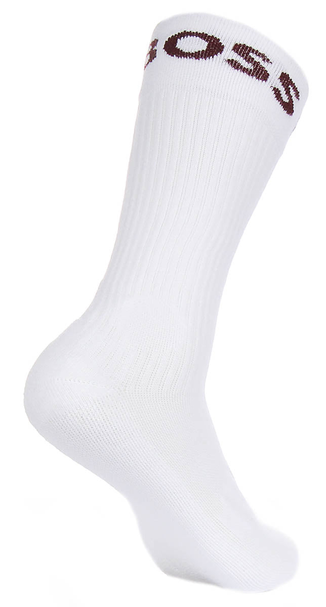 Boss 2 Pair Sport Socks White Black &amp; Red