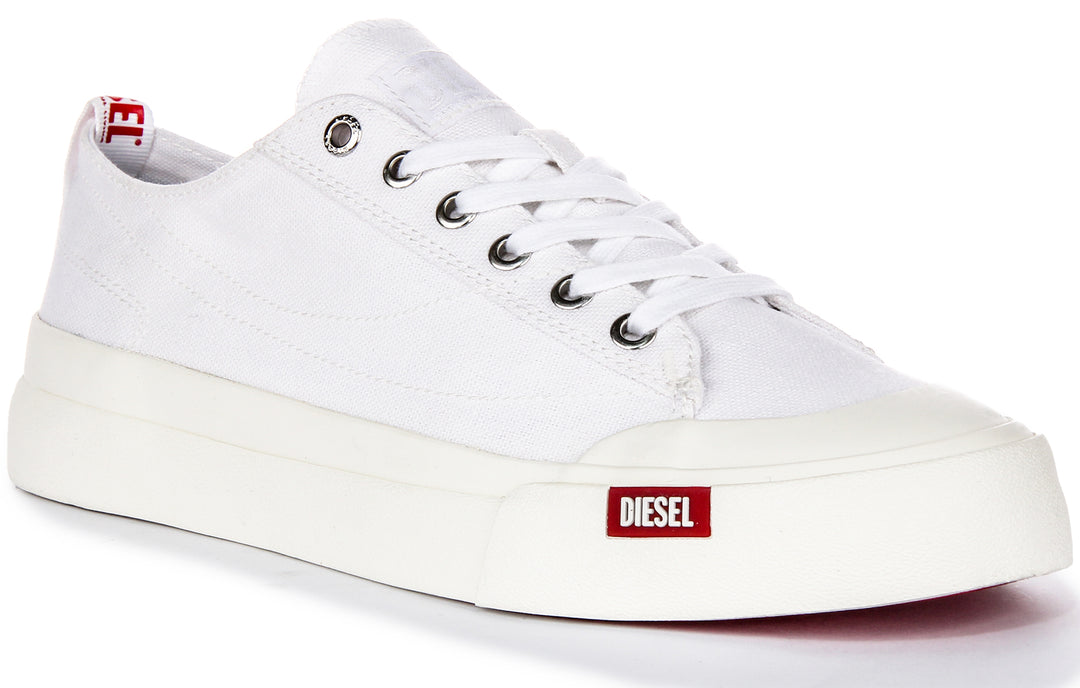 Diesel S-Athos Low In White For Men Lace up Casual Trainers