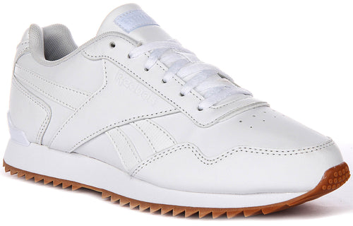 Reebok Royal Glide Rip In White For Women Lace Up Trainer 4feetshoes