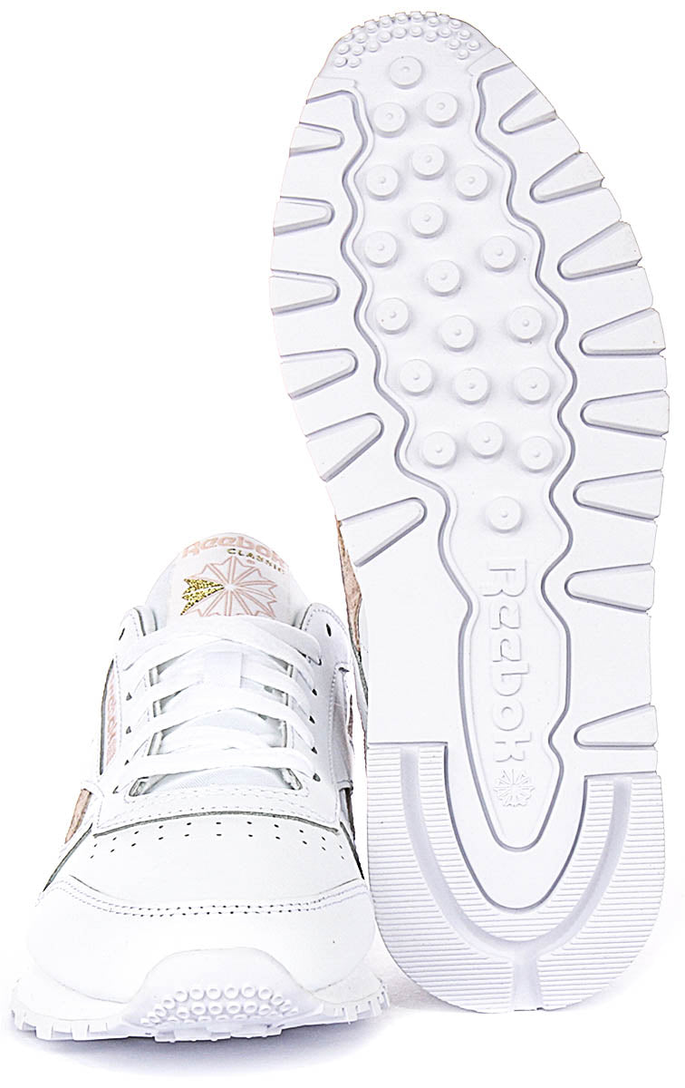 Reebok Classic Leather In White Leopard For Women