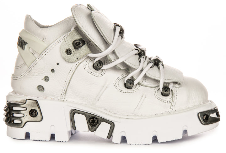 Newrock 106 Reactor Boots In White Leather