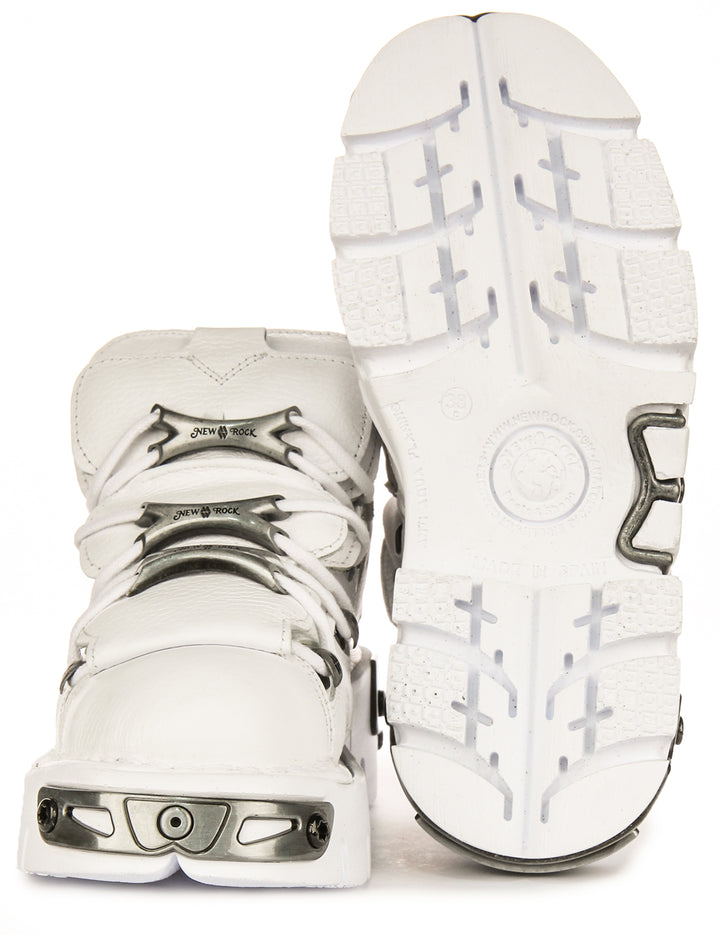 Newrock 106 Reactor Boots In White Leather