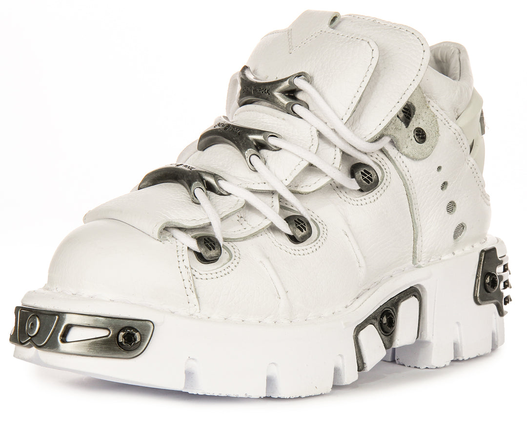 Newrock 106 Reactor Boots In White Leather