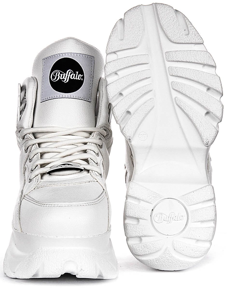 Buffalo 1340-14 2.0 White For Women | Lace up Platform Boots