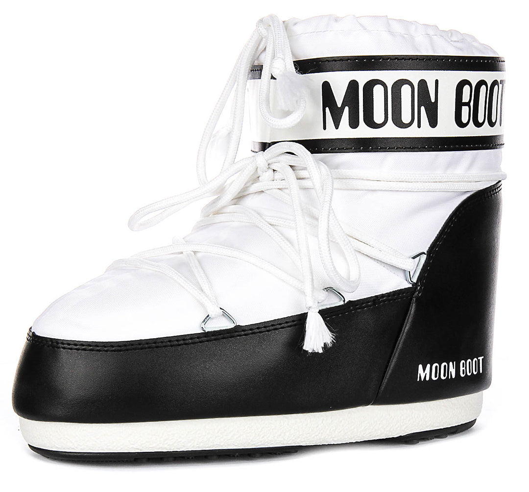 Moon Boot Icon Low Nylon In White For Women