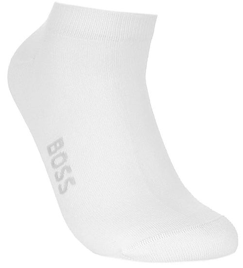 Boss 2 Pairs Logo Bamboo Socks In White For Men