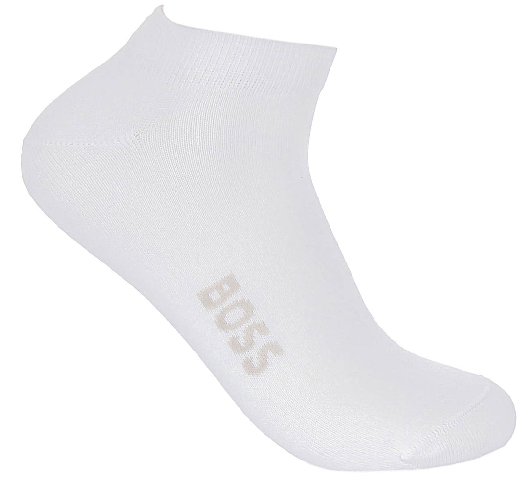 Boss 2 Pairs Logo Bamboo Socks In White For Men