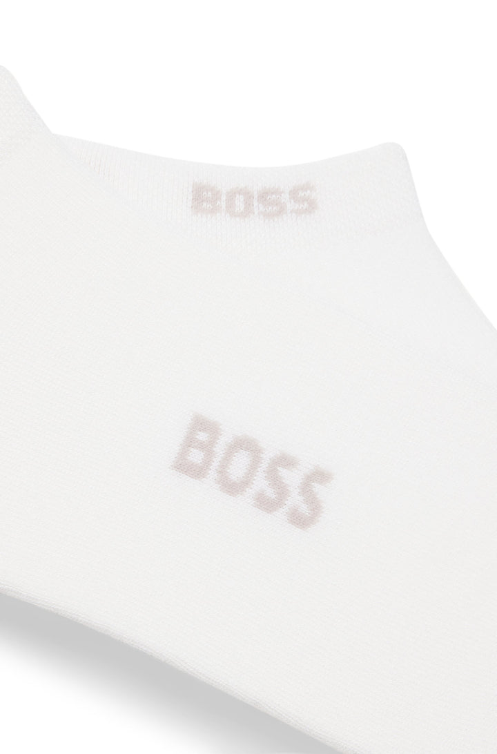 Boss 2 Pairs Logo Bamboo Socks In White For Men