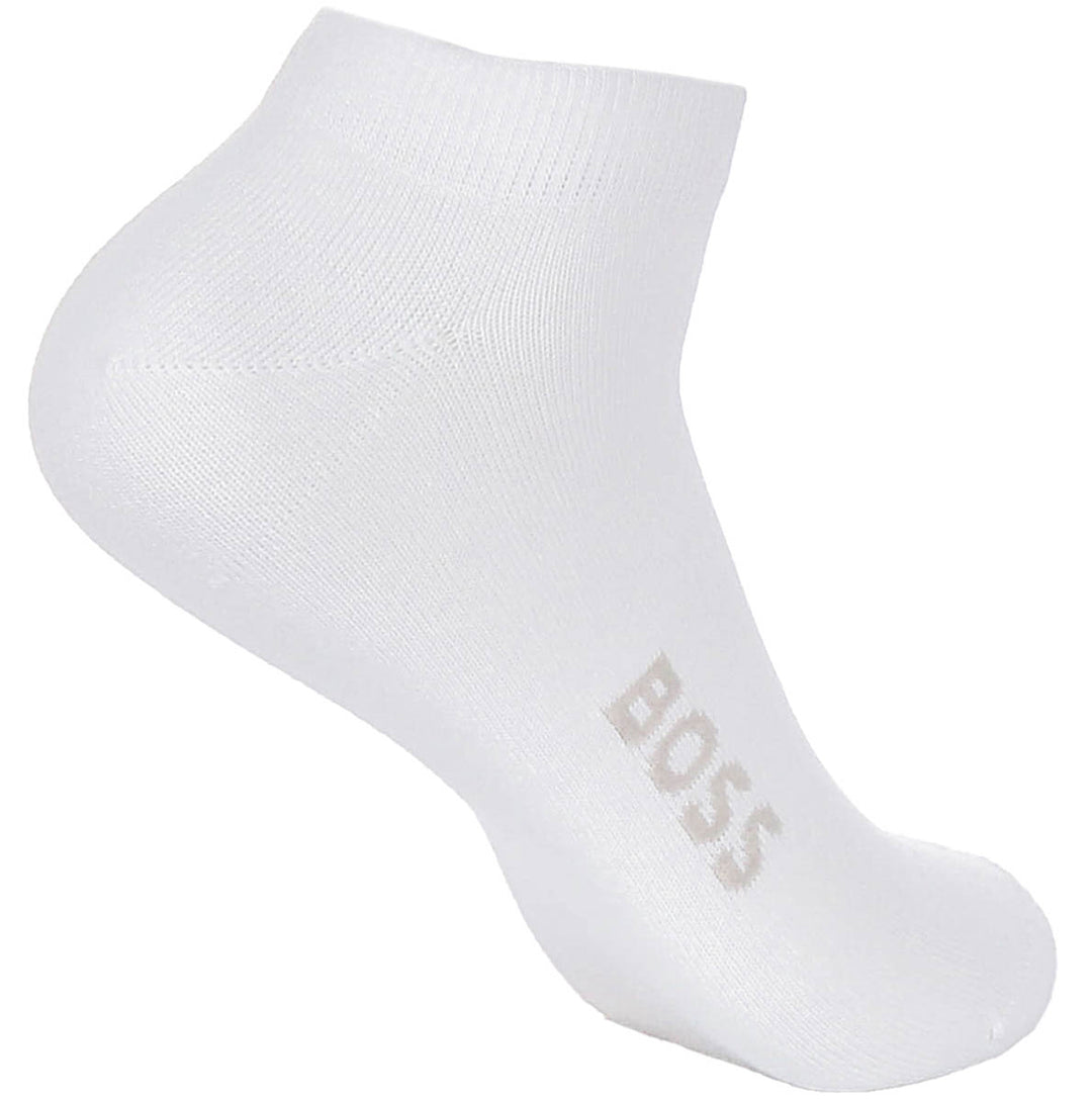 Boss 2 Pairs Logo Bamboo Socks In White For Men
