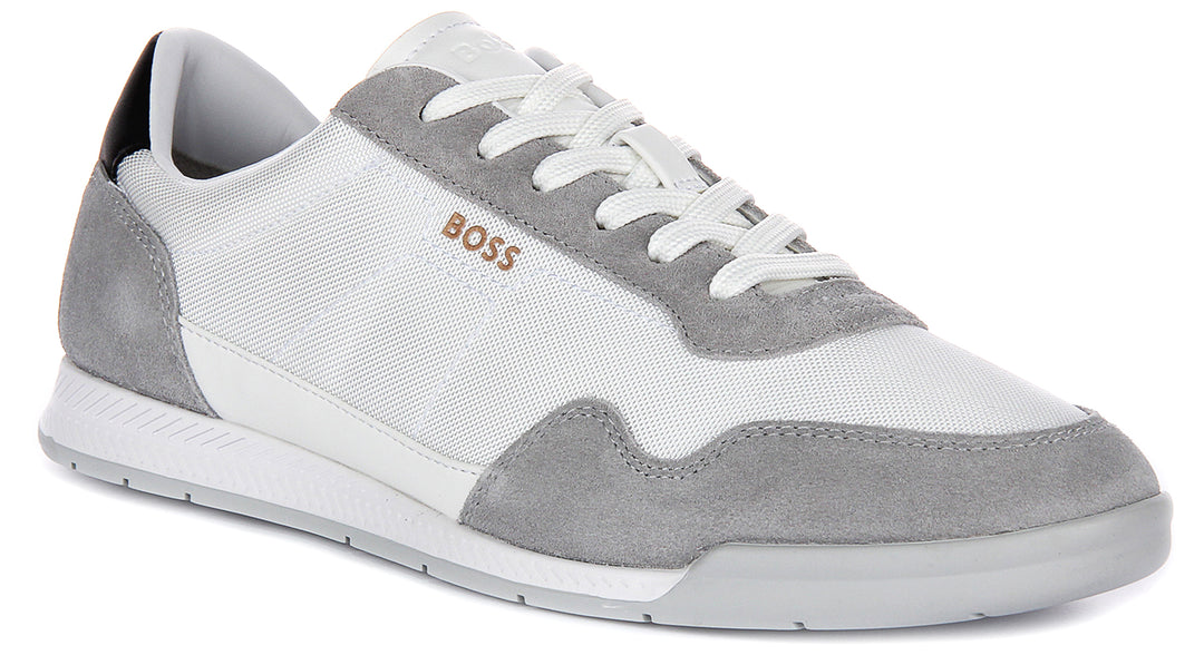 Shoes Hugo Boss Titanium Trainers Grey Boss Titanium Sl In White