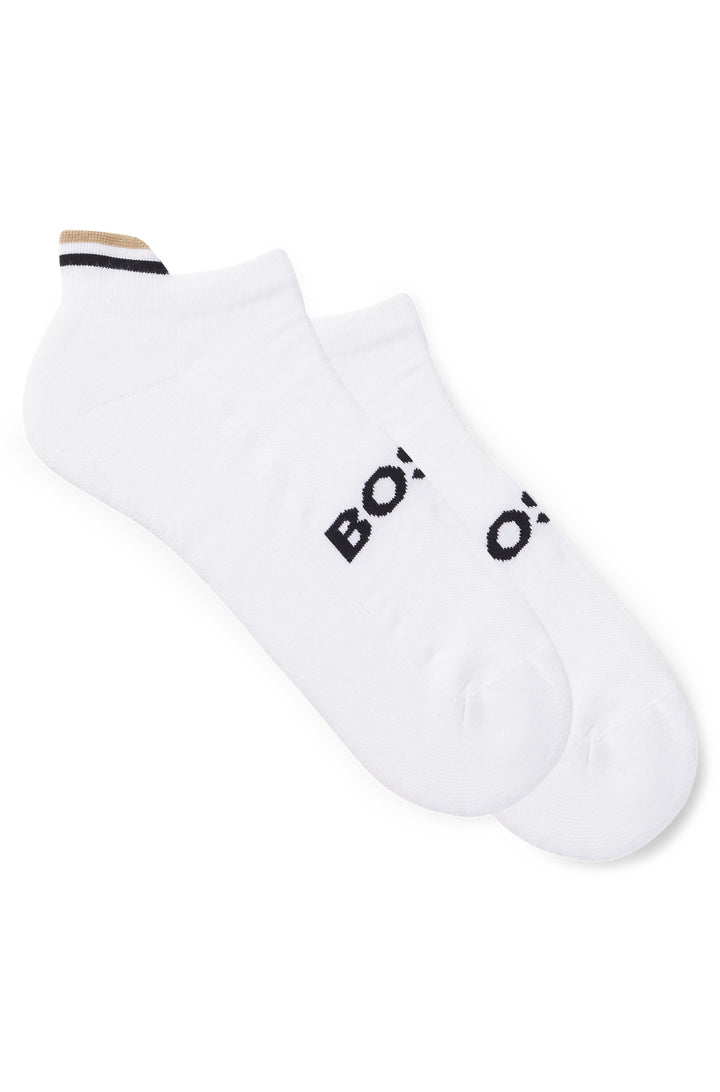 Boss 2 Pair Shoe Sock Iconic Logo In White