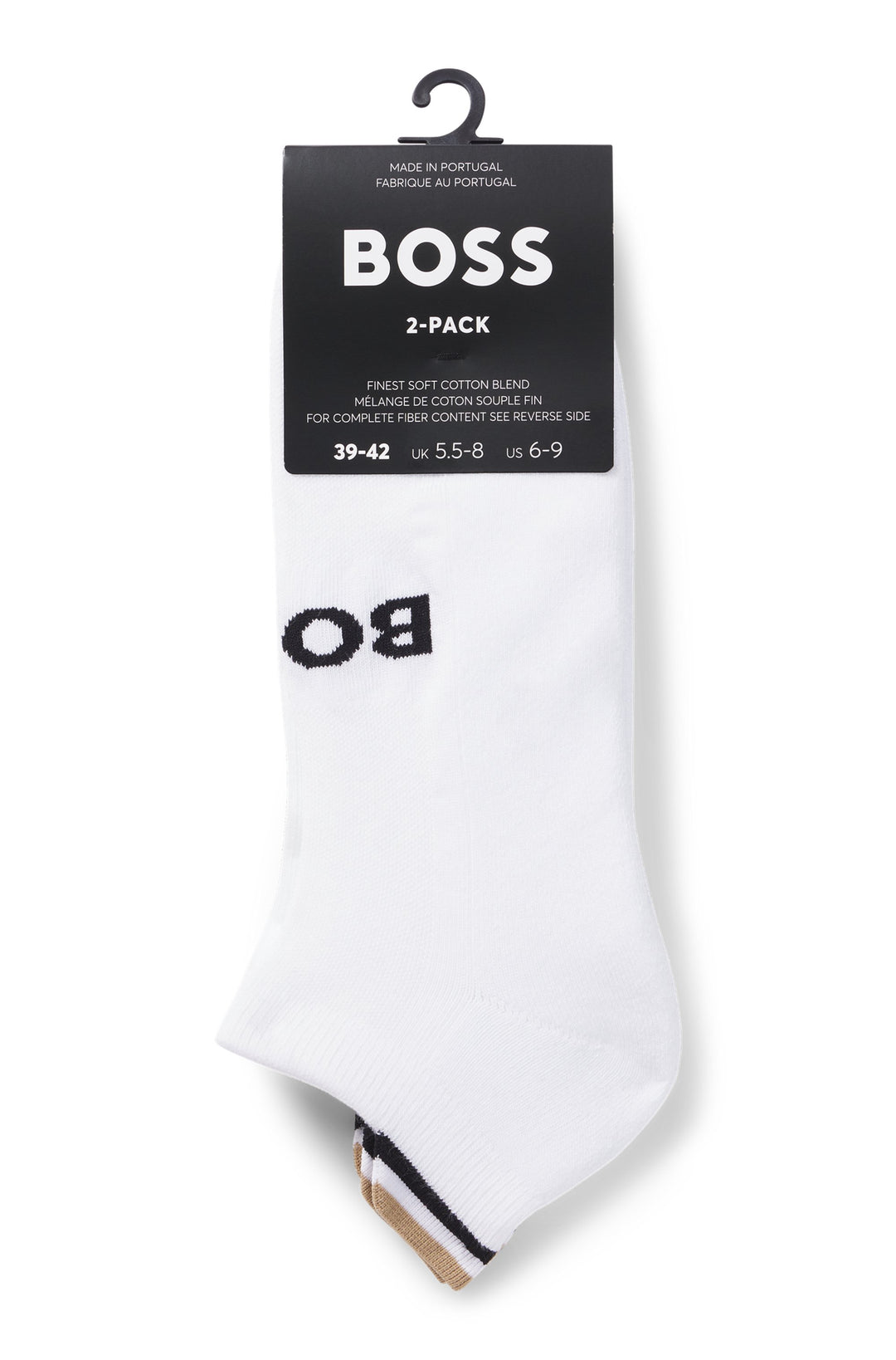 Boss 2 Pair Shoe Sock Iconic Logo In White
