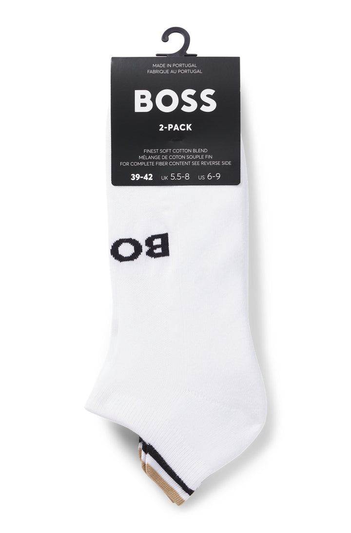 Boss 2 Pair Shoe Sock Iconic Logo In White
