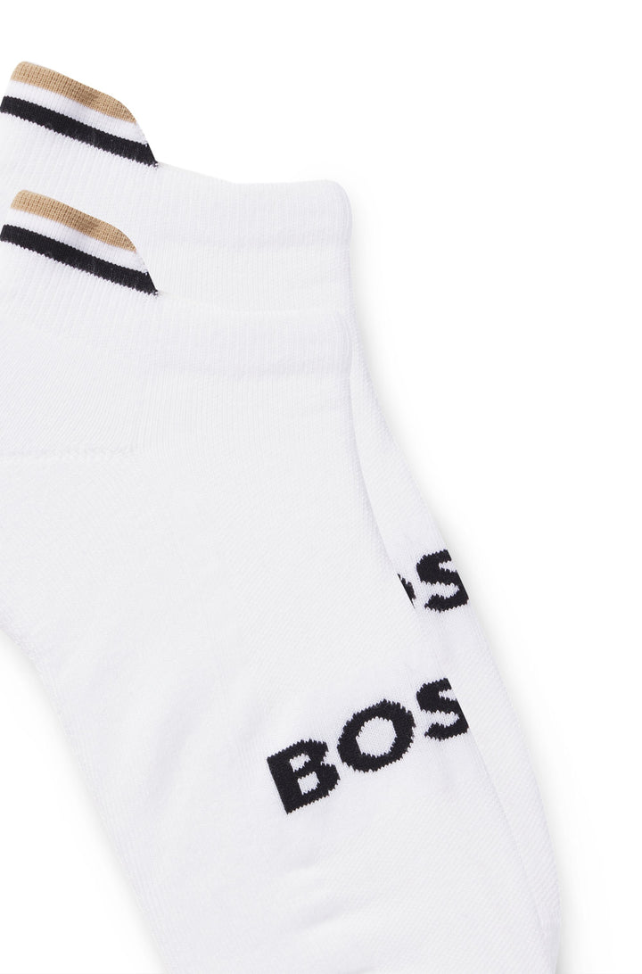 Boss 2 Pair Shoe Sock Iconic Logo In White