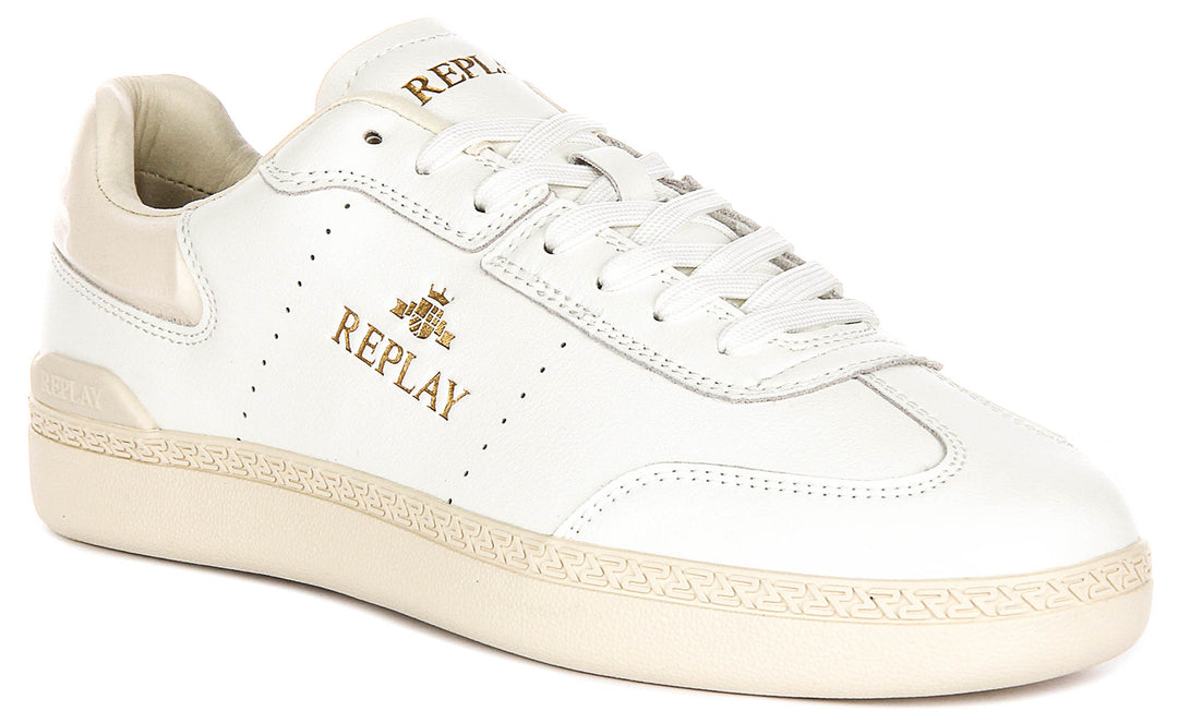 Replay Pyper Replay Pyper Action In White For Men | Lace up Retro Trainers – 4feetshoes