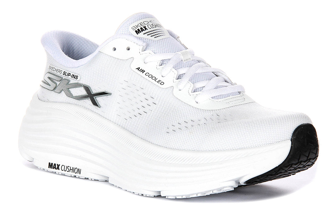 Skechers Max Cushioning Trainers In White For Women Comfort