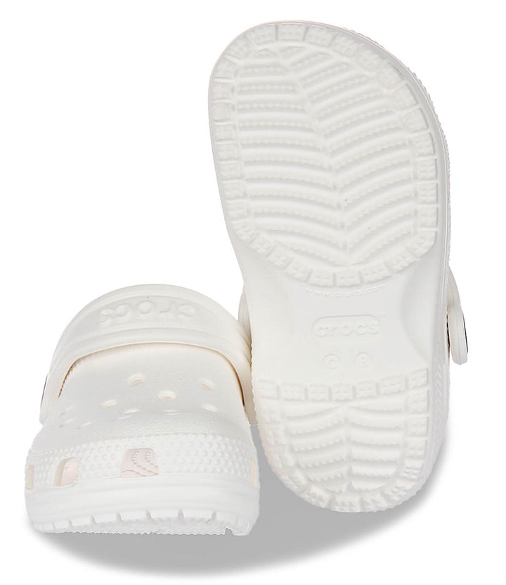 Crocs Classic T Clog In White For Infants