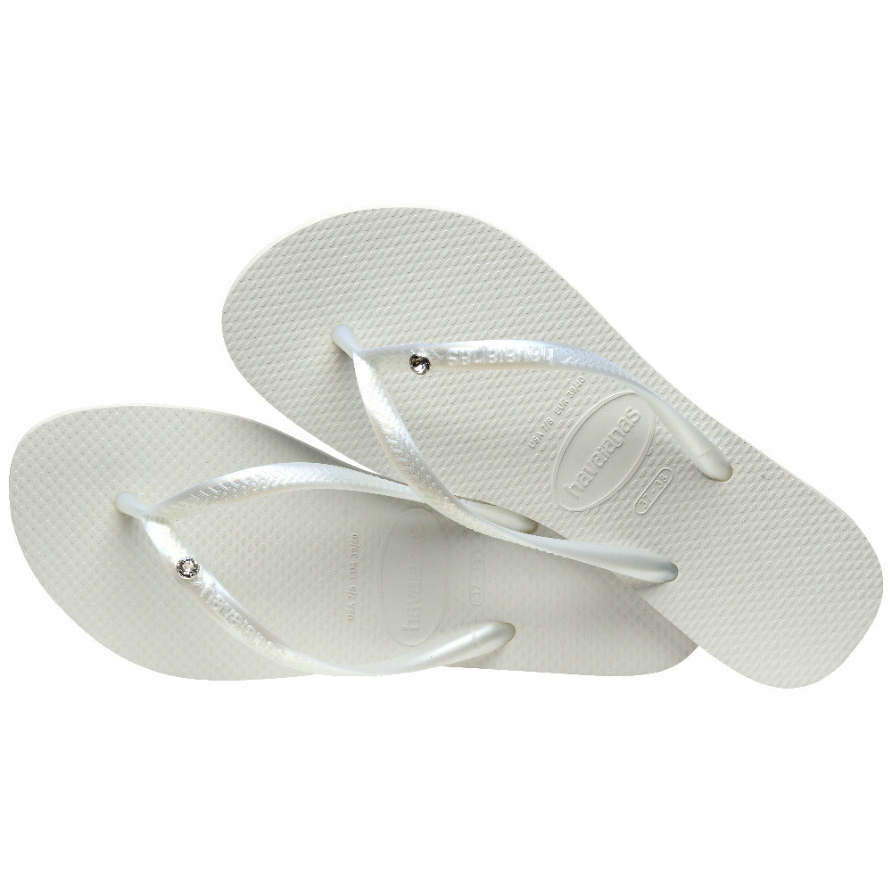 Havaianas Slim Crystal Sw In White For Unisex