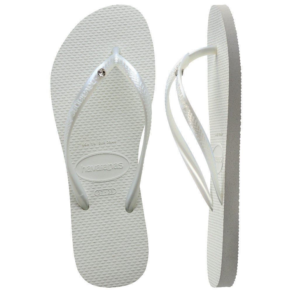 Havaianas Slim Crystal Sw In White For Unisex