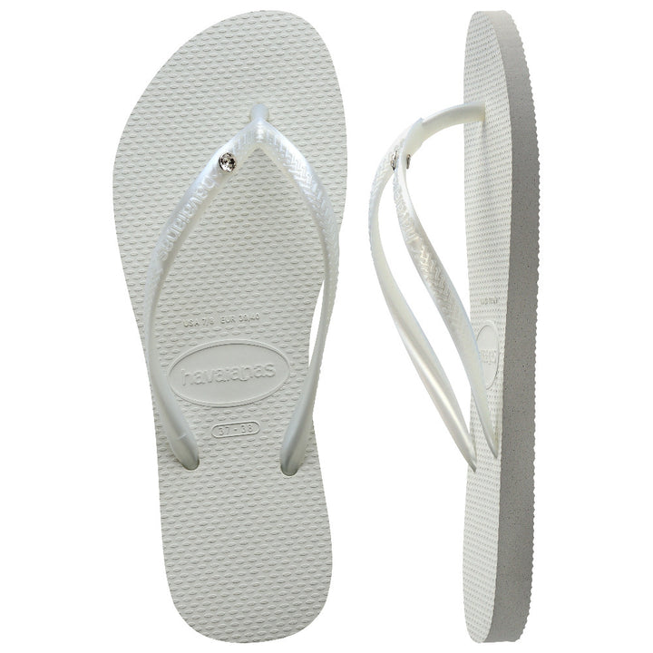 Havaianas Slim Crystal Sw In White For Unisex