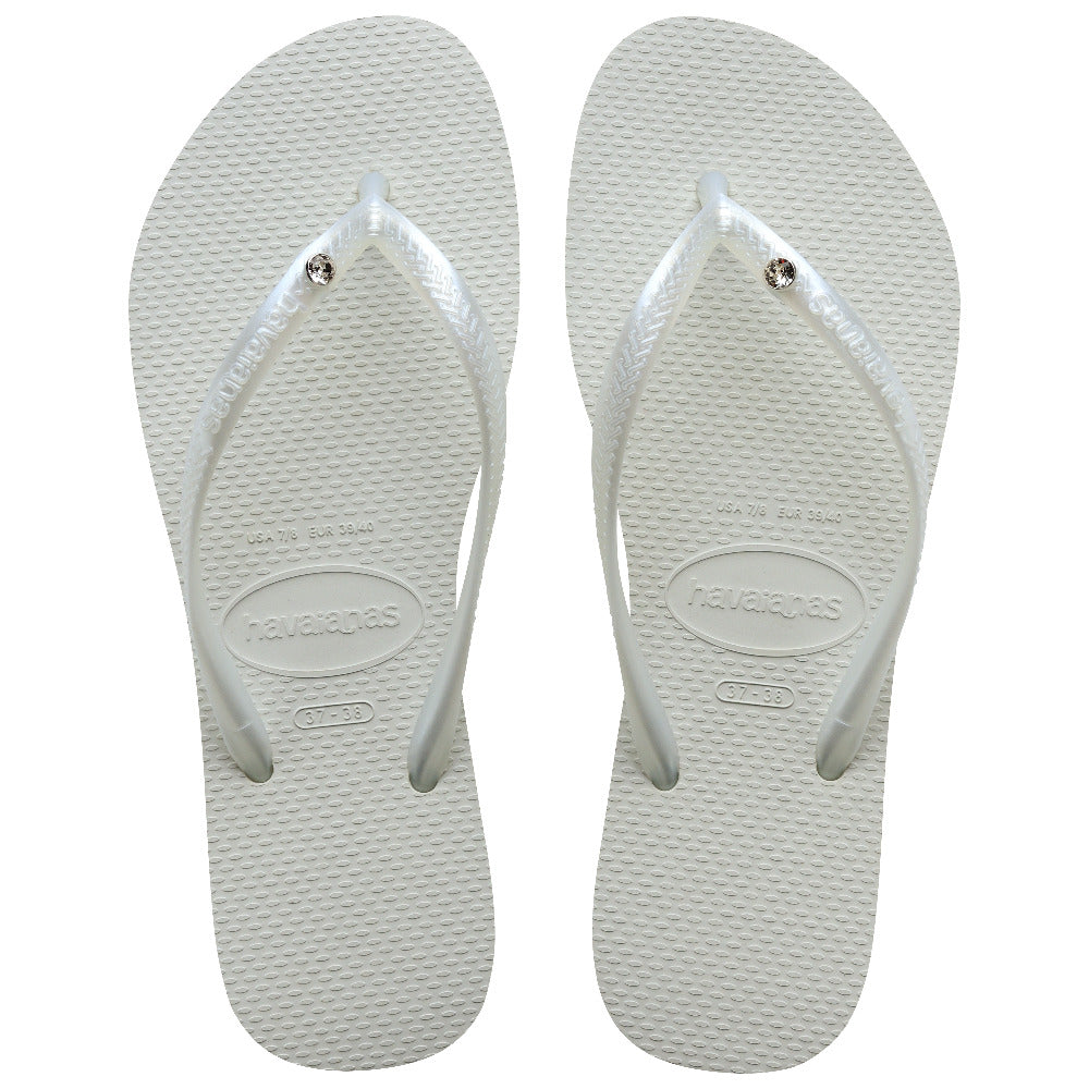 Havaianas Slim Crystal Sw In White For Unisex