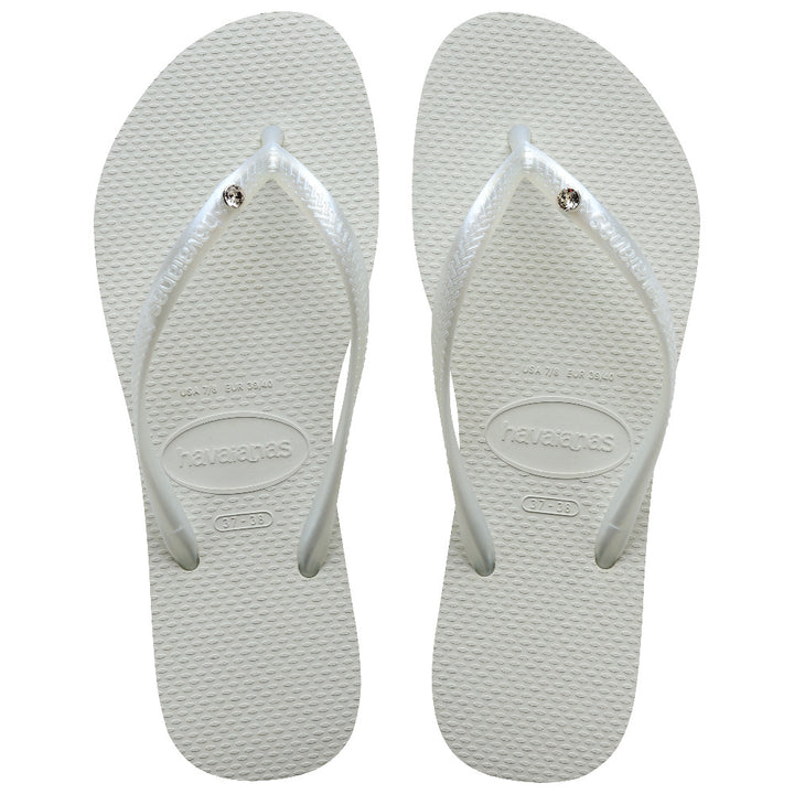 Havaianas Slim Crystal Sw In White For Unisex