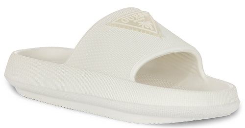 Guess 4G Beach Milk Sliders In White For Women