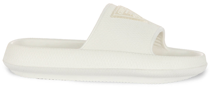 Guess 4G Beach Milk Sliders In White For Women