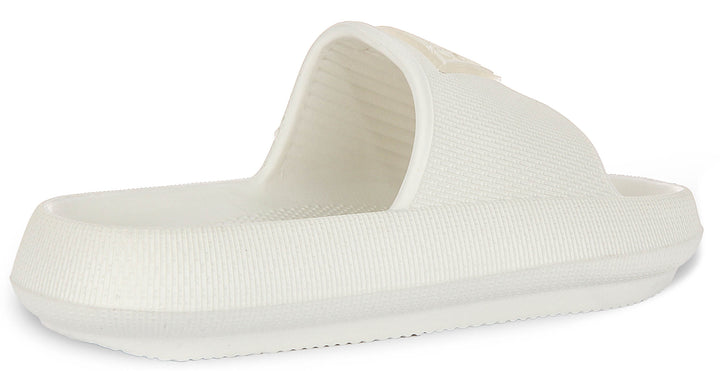 Guess 4G Beach Milk Sliders In White For Women