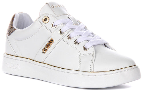 Guess Britz In White Gold Sneakers For Women