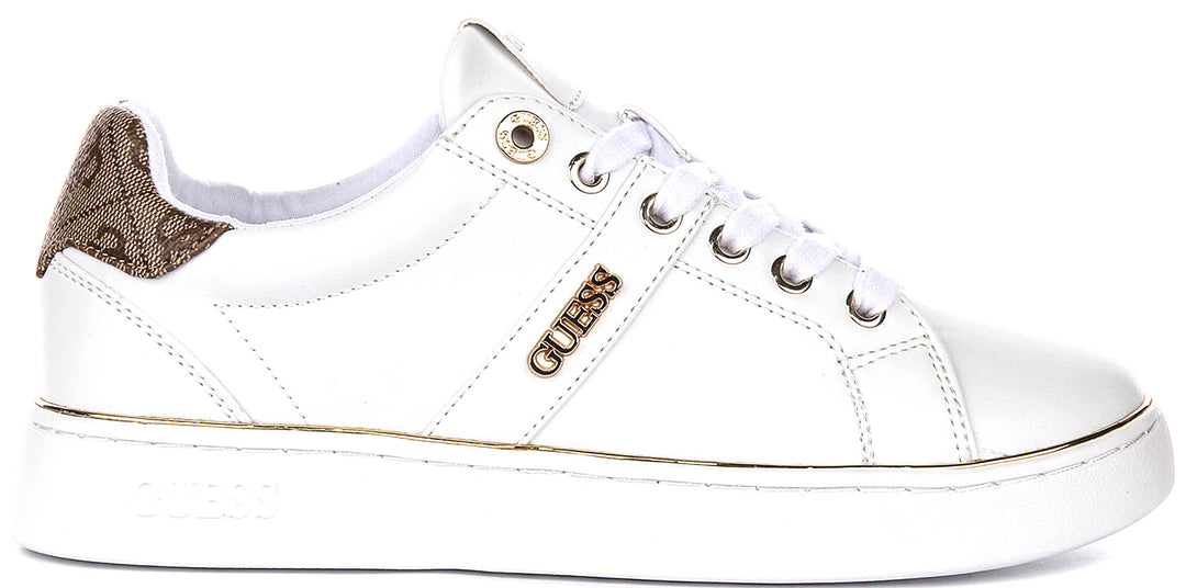 Guess Britz In White Gold Sneakers For Women
