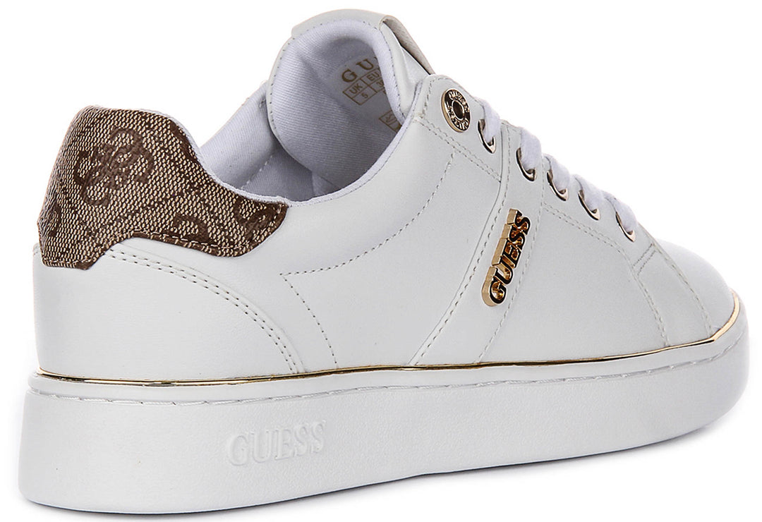 Guess Britz In White Gold Sneakers For Women
