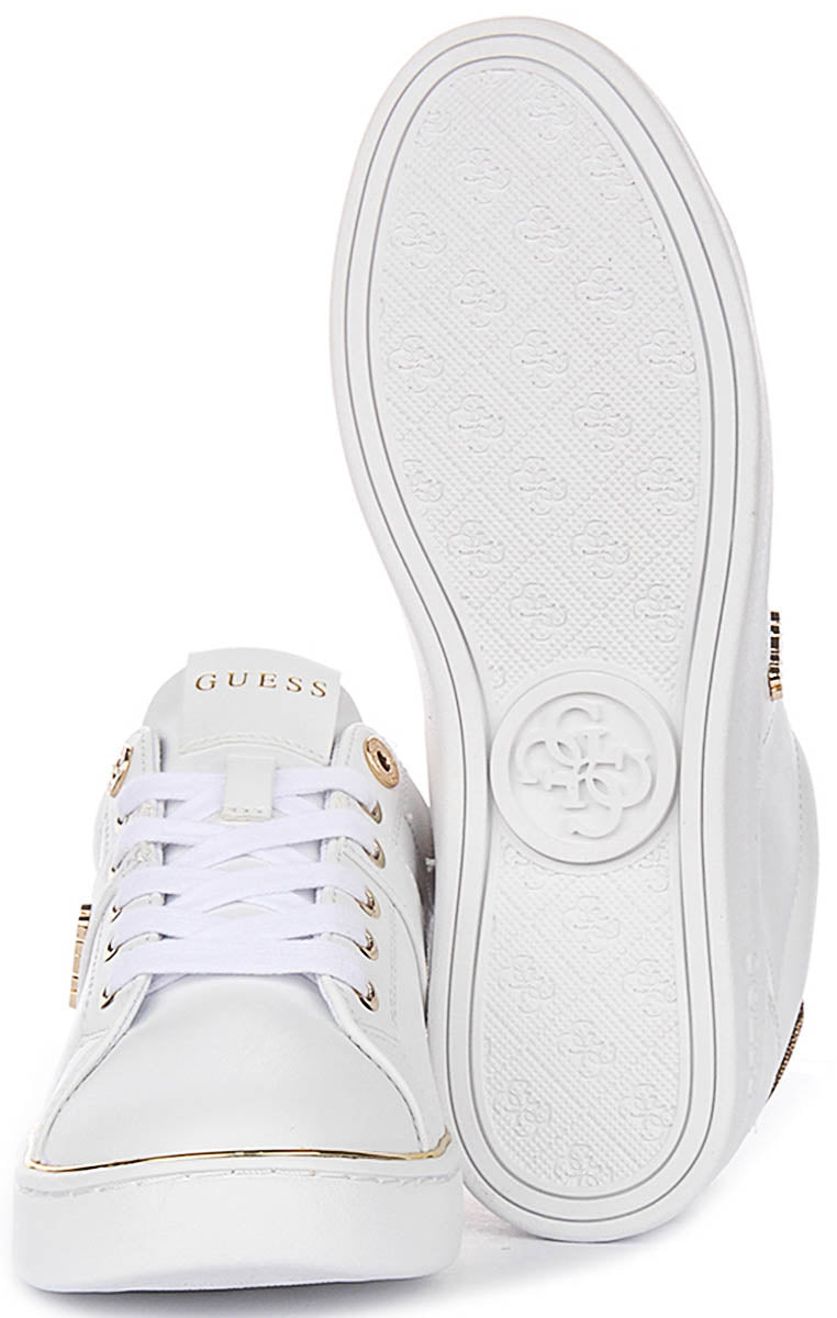 Guess Britz In White Gold Sneakers For Women
