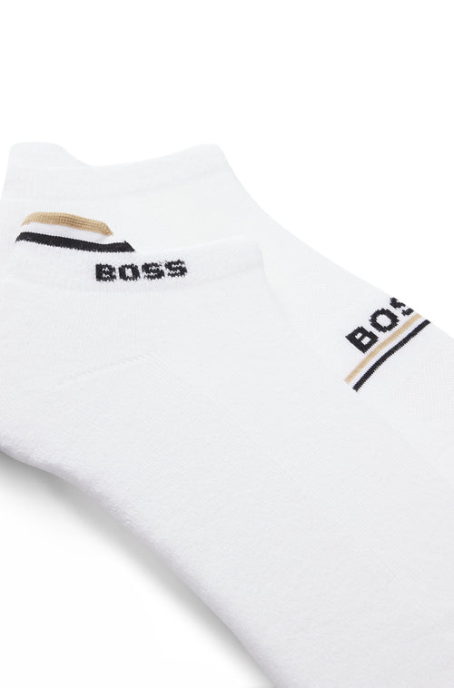 Boss 2 Pair Iconic Logo Sock In White For Men