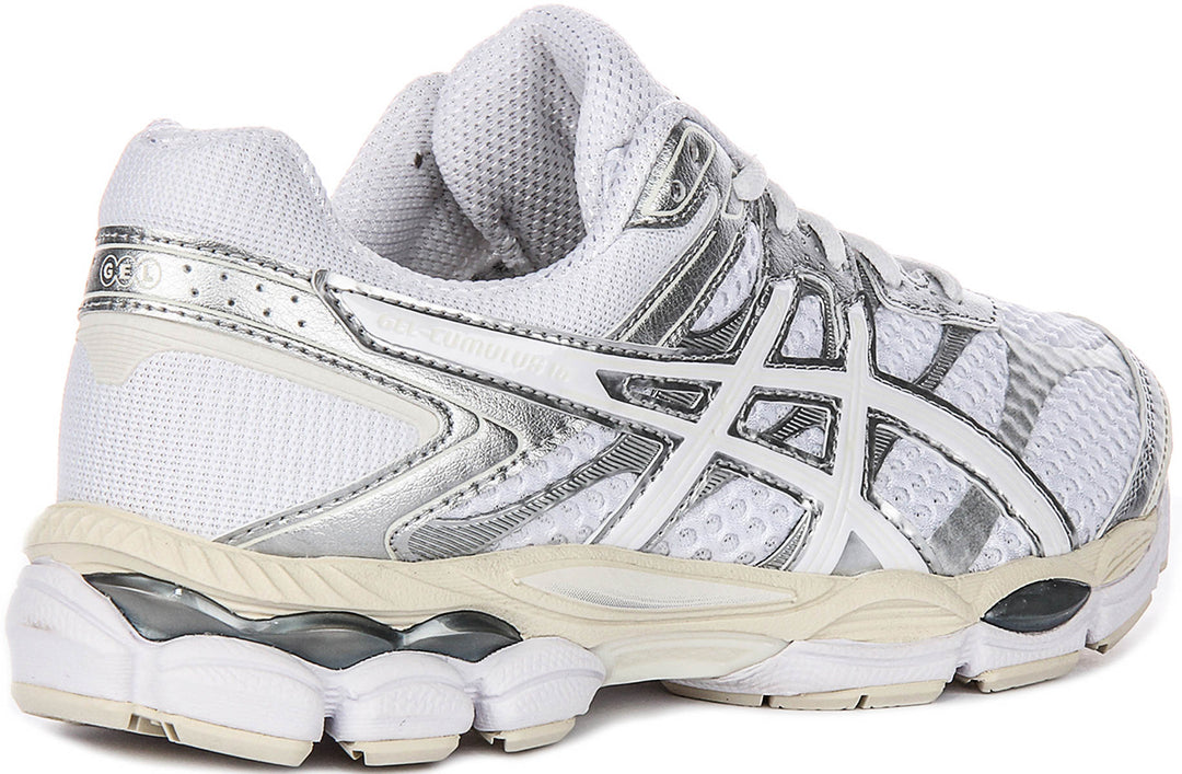 Asics Gel Cumulus 16 In White For Womens