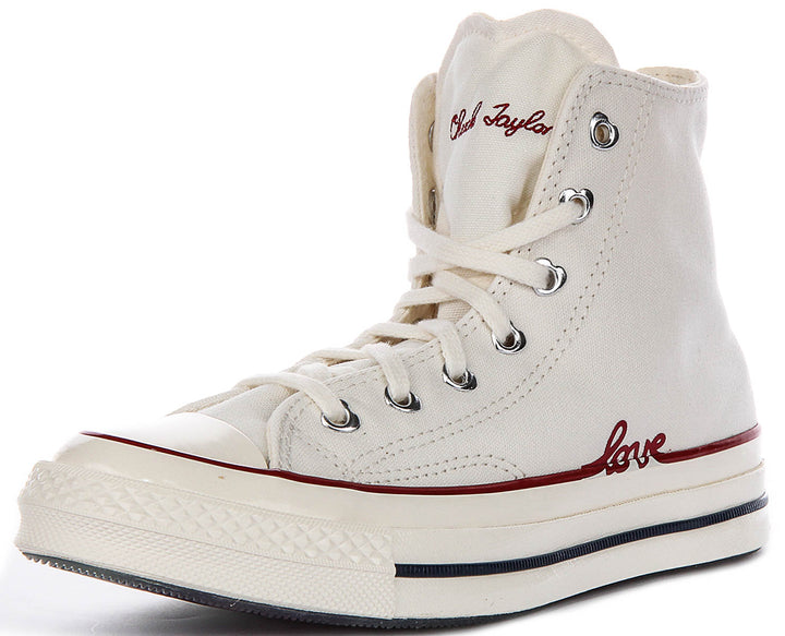 Converse Chuck 70s Hi A19060C In White Red Love