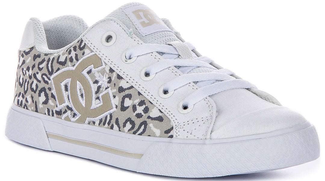 Dc Shoes Chelsea In White Leopard For Women