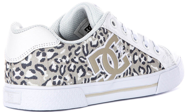 Dc Shoes Chelsea In White Leopard For Women